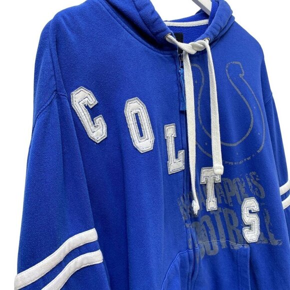 NFL COLTS Zip Front Hoodie XL Mens Football Sweatshirt Blue Indianapolis - Picture 5 of 16